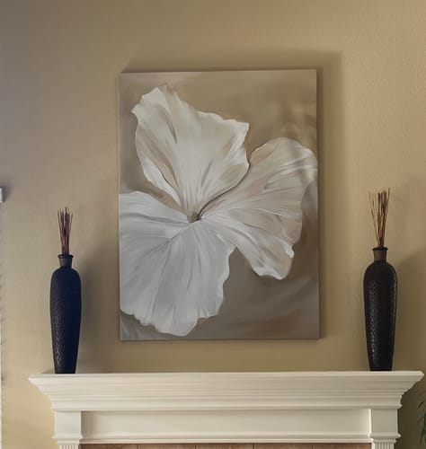 Customer photo review of Aqua Flora Abstract Canvas Art