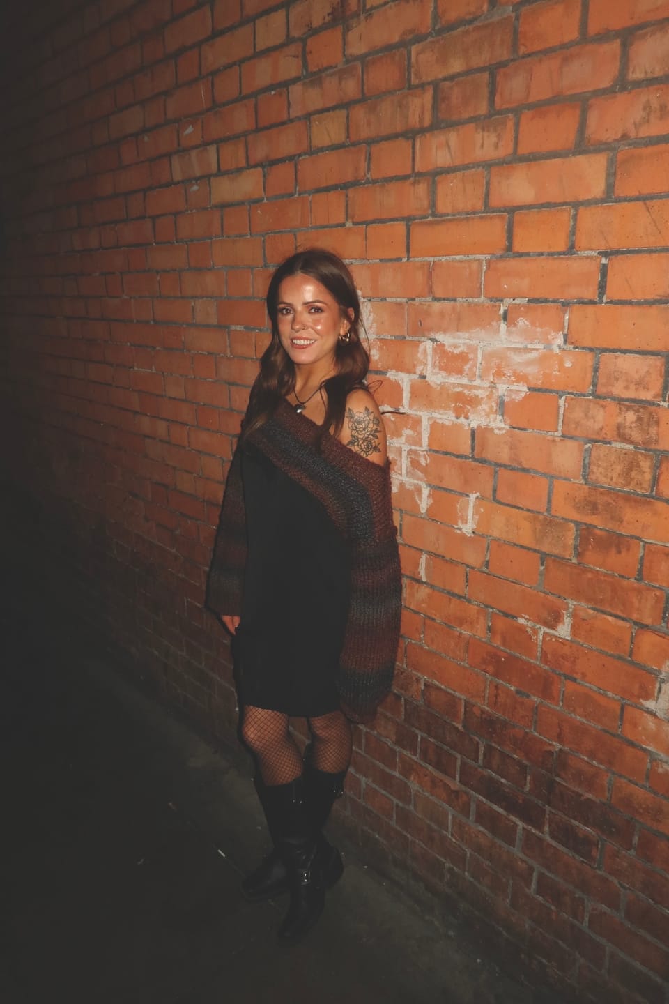 Customer photo review of Brown & Grey chunky shrug