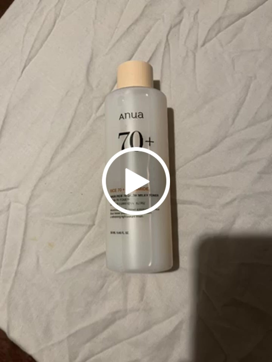 Customer video review of [Anua] Rice 70 Glow Milky Toner 250ml