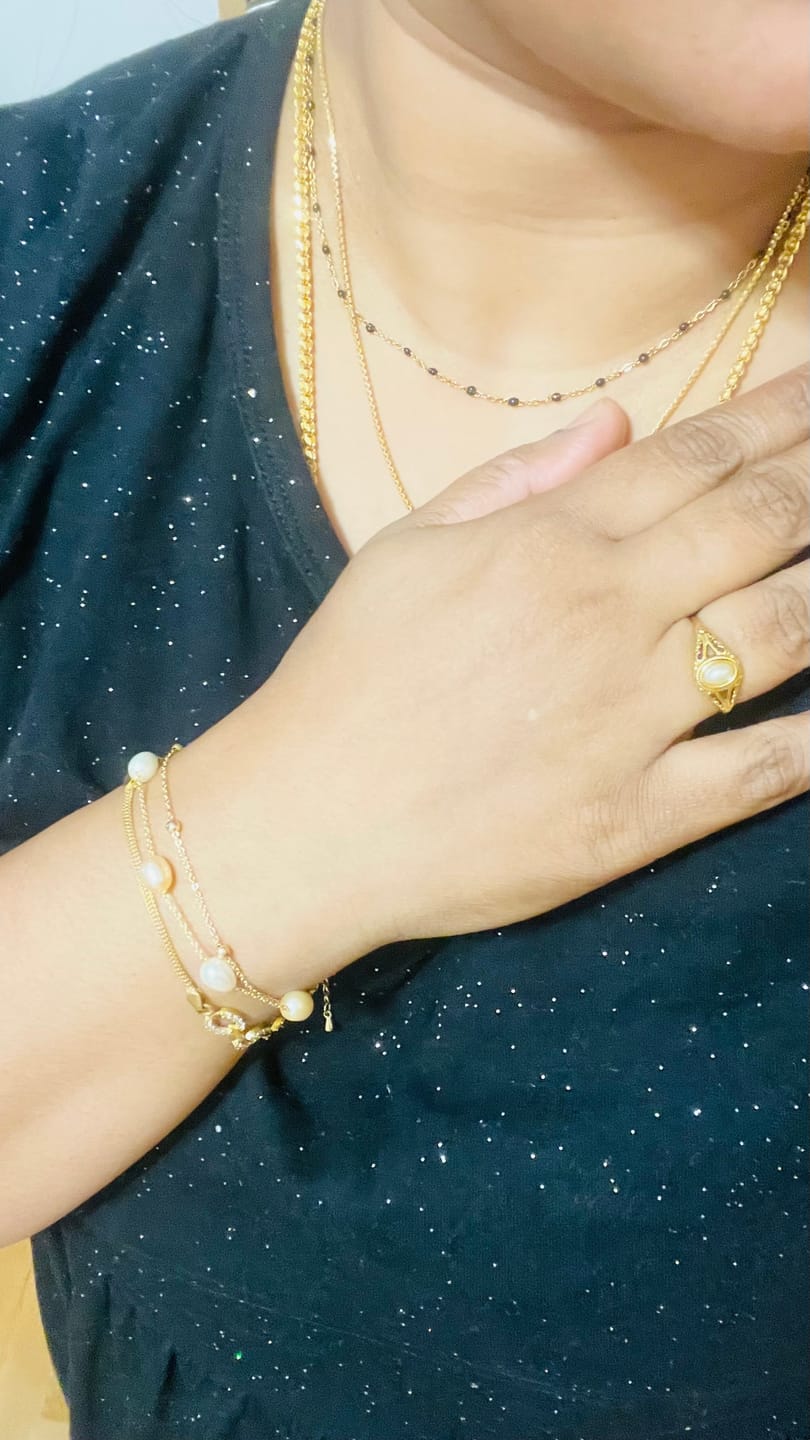 Customer photo review of Freshwater Pearl Layered Bracelet