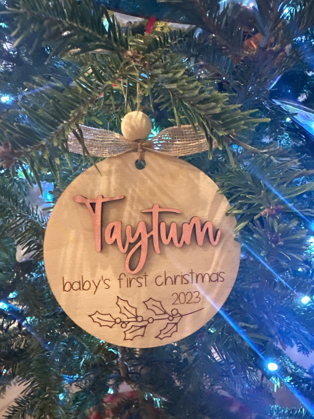 Customer photo review of Baby's First Christmas Ornament 2025