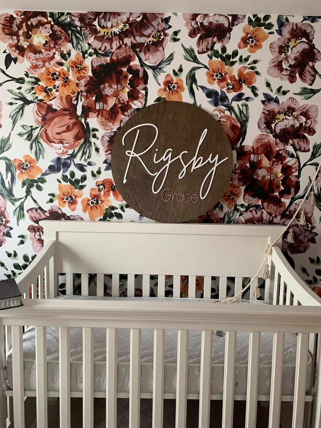 Customer photo review of Round Nursery Name Sign