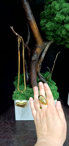 Customer photo review of FluxDrop Chunky Open Ring