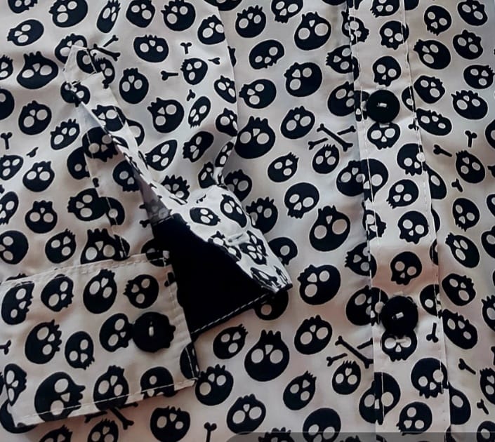 Customer photo review of All Over Skulls Polycotton Fabric