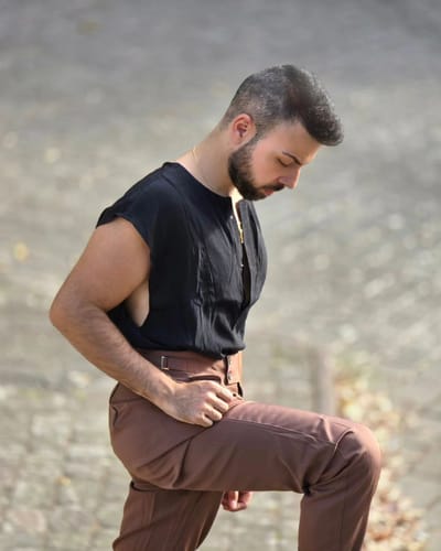 Customer photo review of Mens Plain Sleeveless Shirt SKUJ19049