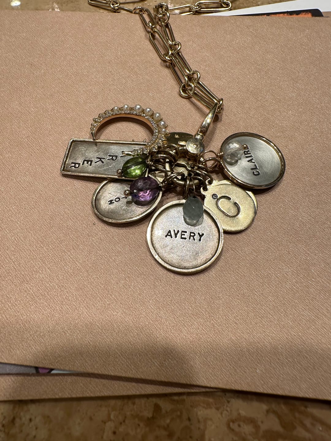 Customer photo review of Silver & Gold Name And Date Round Charm
