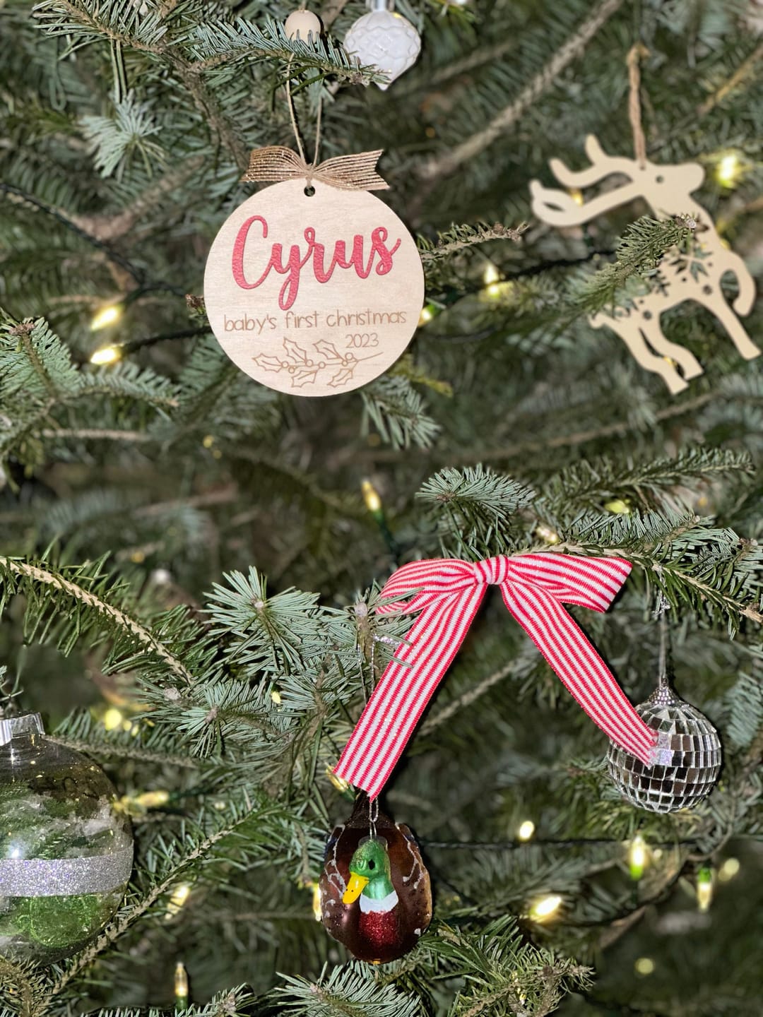 Customer photo review of Baby's First Christmas Ornament 2025