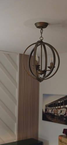 Customer photo review of Modern Farmhouse Candle Style Metal Orb Chandelier