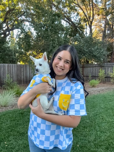 Customer photo review of Human Oversized Cotton Smiley Tee