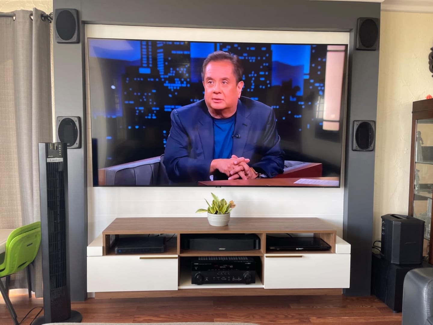 Customer photo review of Broadway 70" White Low Profile TV Stand with Drawers
