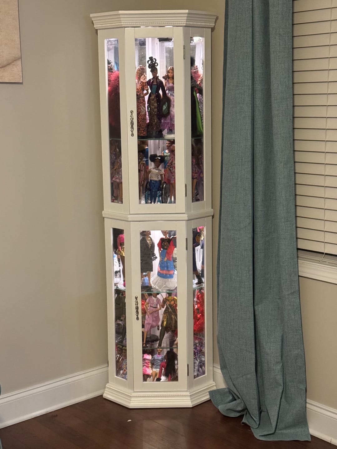 Customer photo review of Lorona 70" Tall Glass Door Corner Curio Cabinet