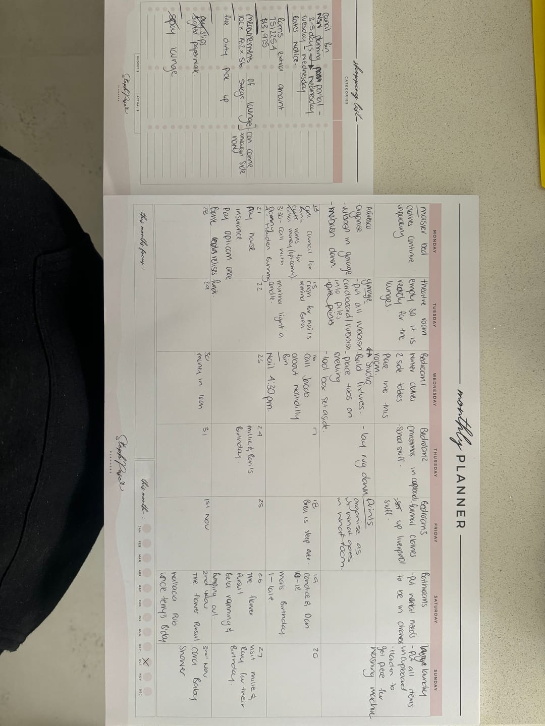 Customer photo review of Monthly Desktop Planner