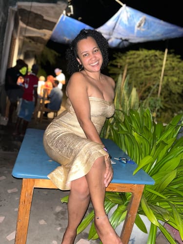 Customer photo review of Belice Gold Strapless Fluted Bandage Dress