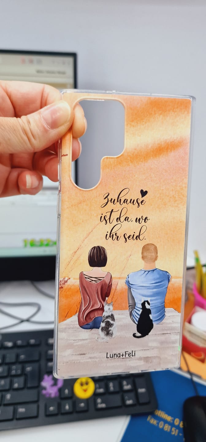 Customer photo review of Unterwegs mit Haustier Pärchen - Individuelle Handyhülle