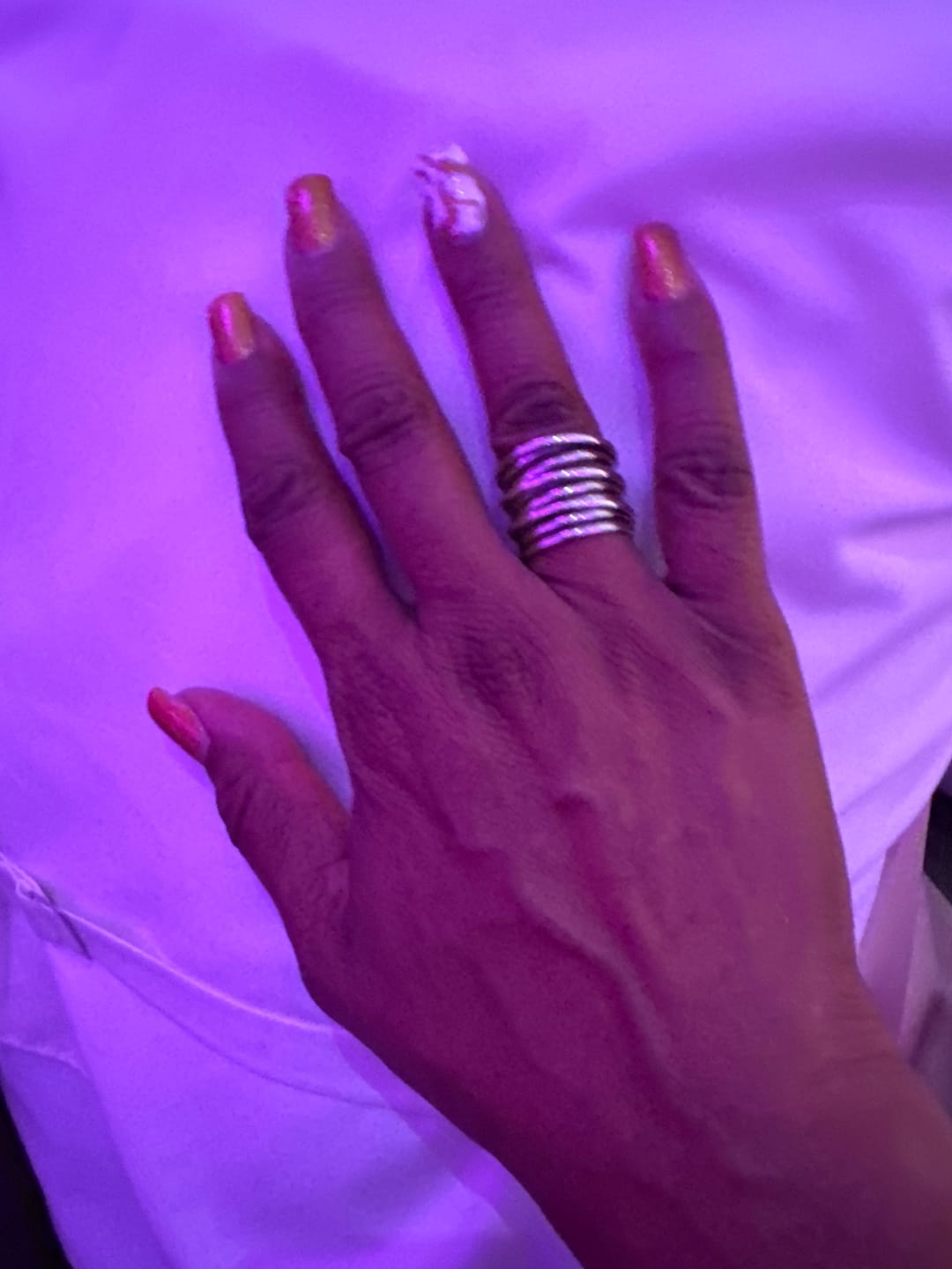 Customer photo review of Chunky Wrap Wide Band Ring Sterling Silver