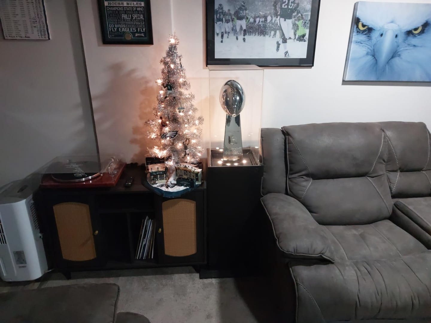 Customer photo review of 38" Rattan Door Record Player Stand