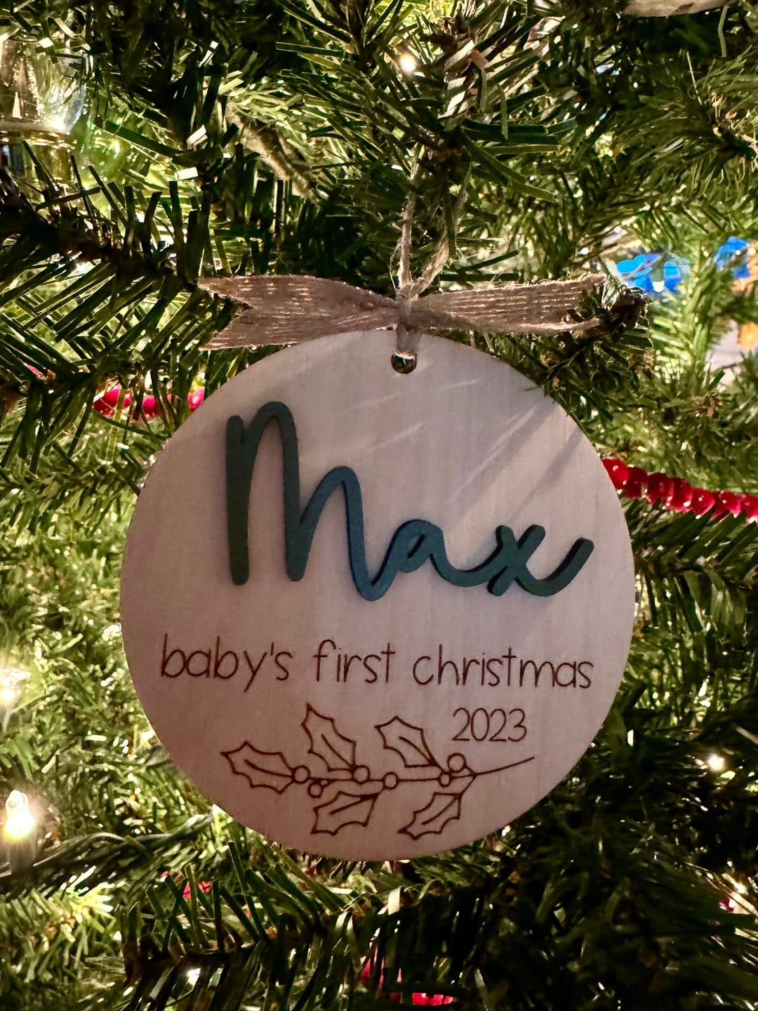 Customer photo review of Baby's First Christmas Ornament 2025