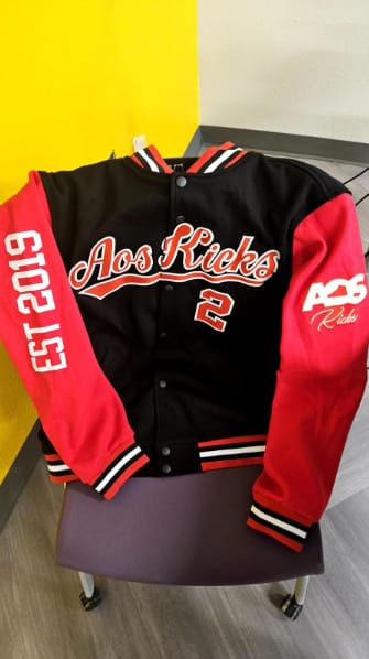 Customer photo review of Custom Stitched Black Gold Raglan Sleeves Sports Full-Zip Sweatshirt Hoodie
