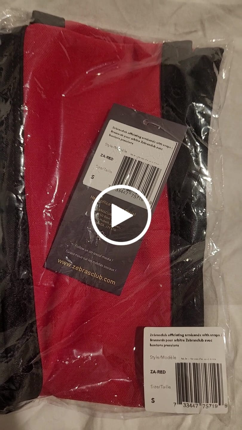 Customer video review of ZEBRASCLUB ZA REFEREE SNAP ON ORANGE OR RED ARM BANDS