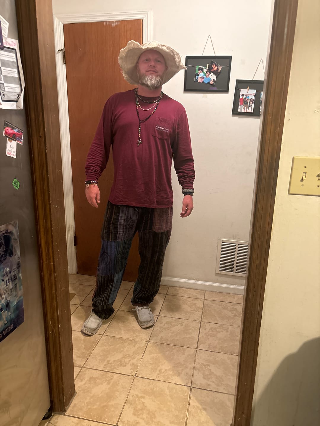 Customer photo review of Men's Patchwork Cotton Pants
