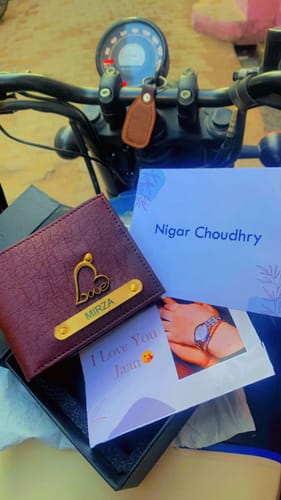 Customer photo review of Premium Quality Textured Men's Wallet With Name & Charm