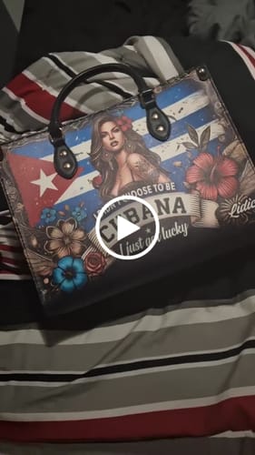 Customer video review of I didn't choose to be Cubana - Personalized Leather Handbag CUB01