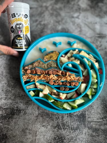 Customer photo review of Turmeric + Flaxseed Supplement for Dogs (70g)