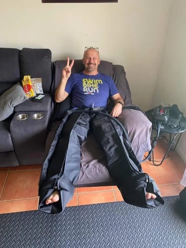 Customer photo review of RECHARGEABLE Full Leg 6 Chamber Air Compression Boots 3.0