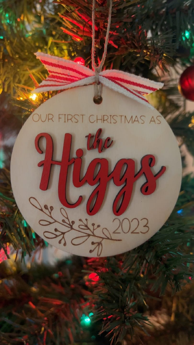 Customer photo review of Our First Christmas Married Ornament 2025