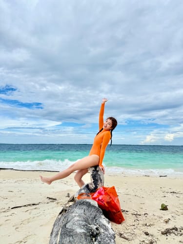 Customer photo review of Luna Vibrant Orange Long Sleeve