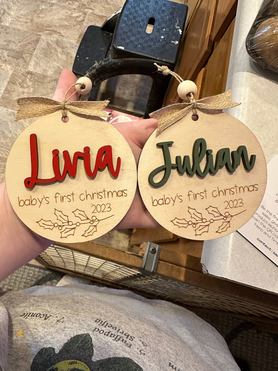 Customer photo review of Baby's First Christmas Ornament 2025