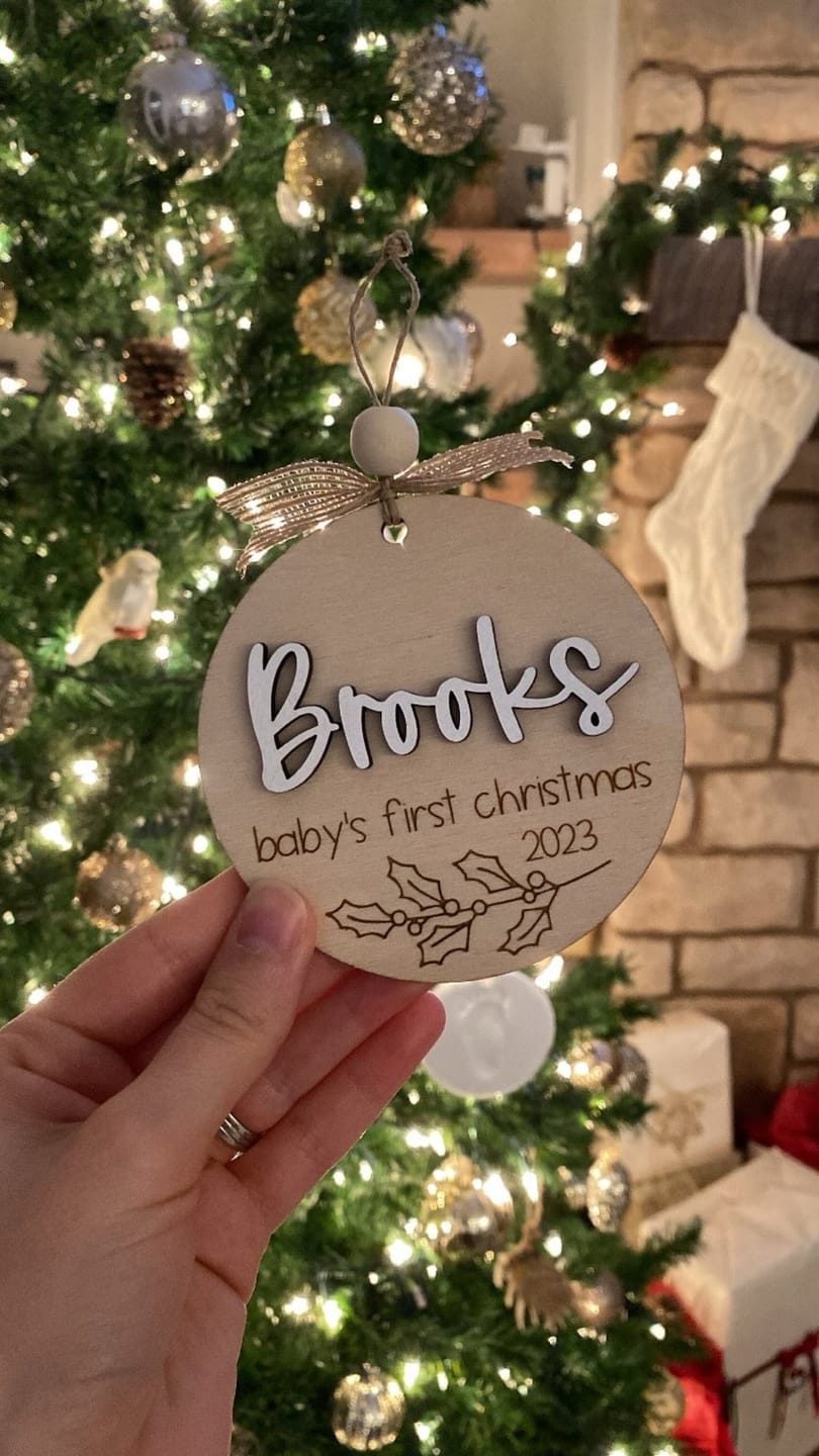 Customer photo review of Baby's First Christmas Ornament 2025