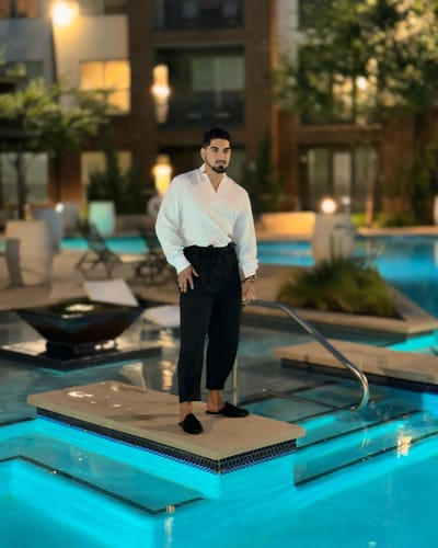 Customer photo review of INCERUN Men's Casual Solid Color Loose Pants SKUH95615