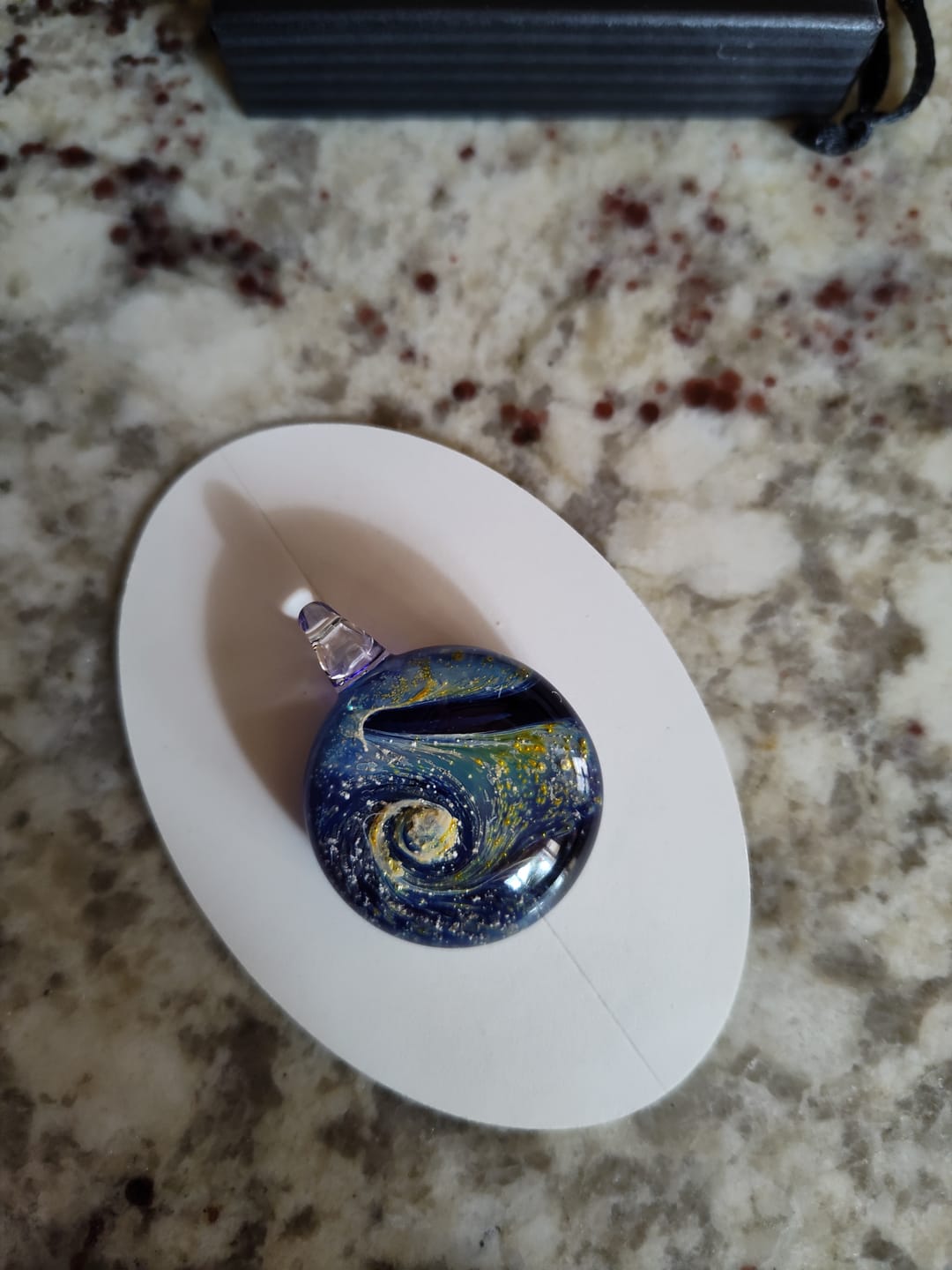 Customer photo review of Nightswirl Cremation Pendant