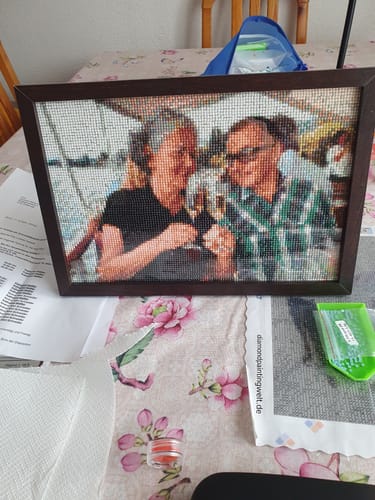 Kundenbewertung mit Foto zu Diamond Painting eigenes Bild