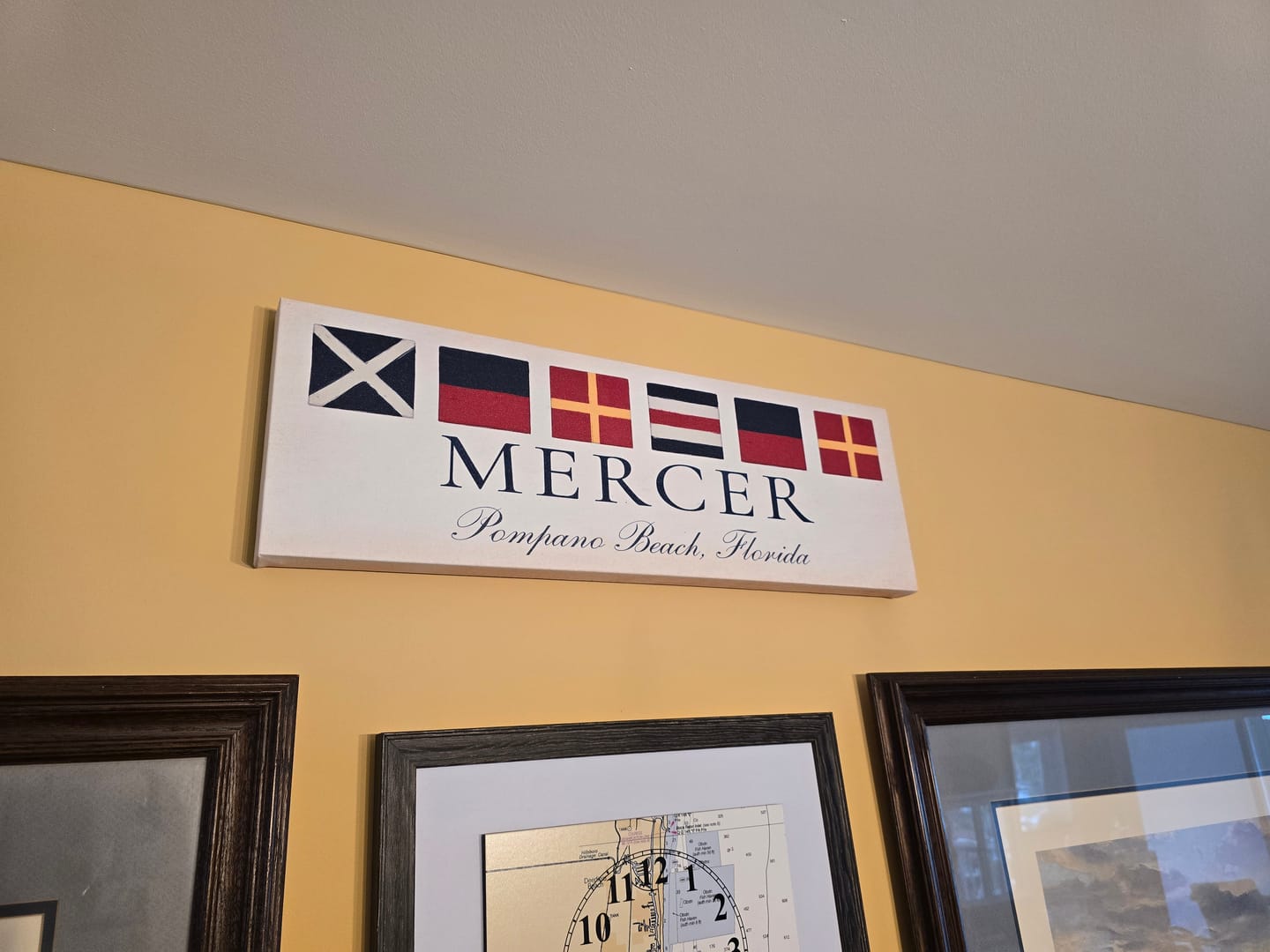Customer photo review of Personalized Nautical Flags Wall Decor
