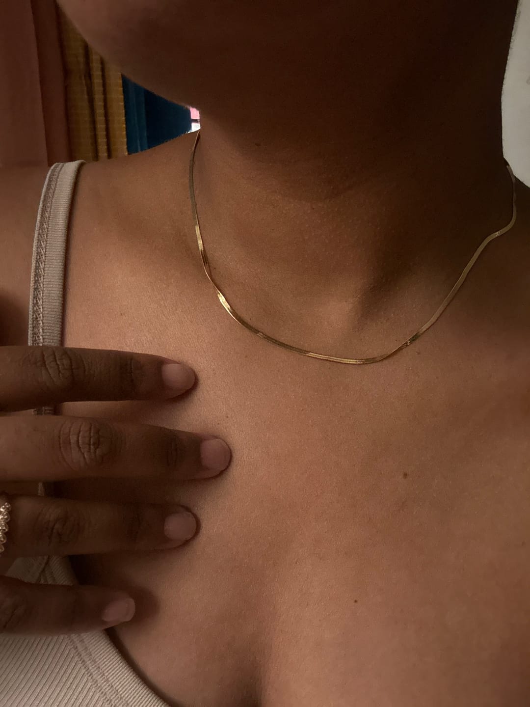 Customer photo review of Herringbone Necklace
