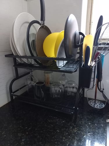 Reseña con foto de un cliente sobre Escurridor Premium Tretten de 2 Pisos Milhome