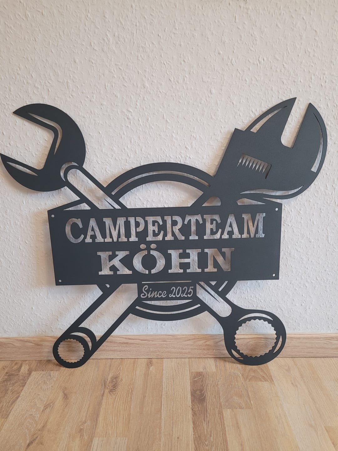 Customer photo review of Werkstattschild - Maulschlüssel aus edlem Stahl (personalisierbar)