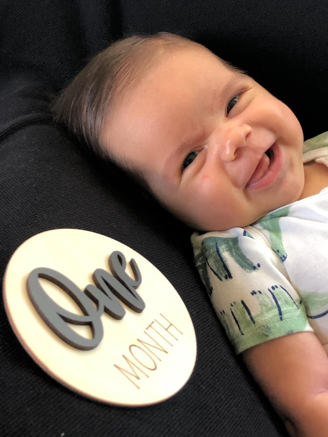 Customer photo review of Wooden Monthly Baby Milestones