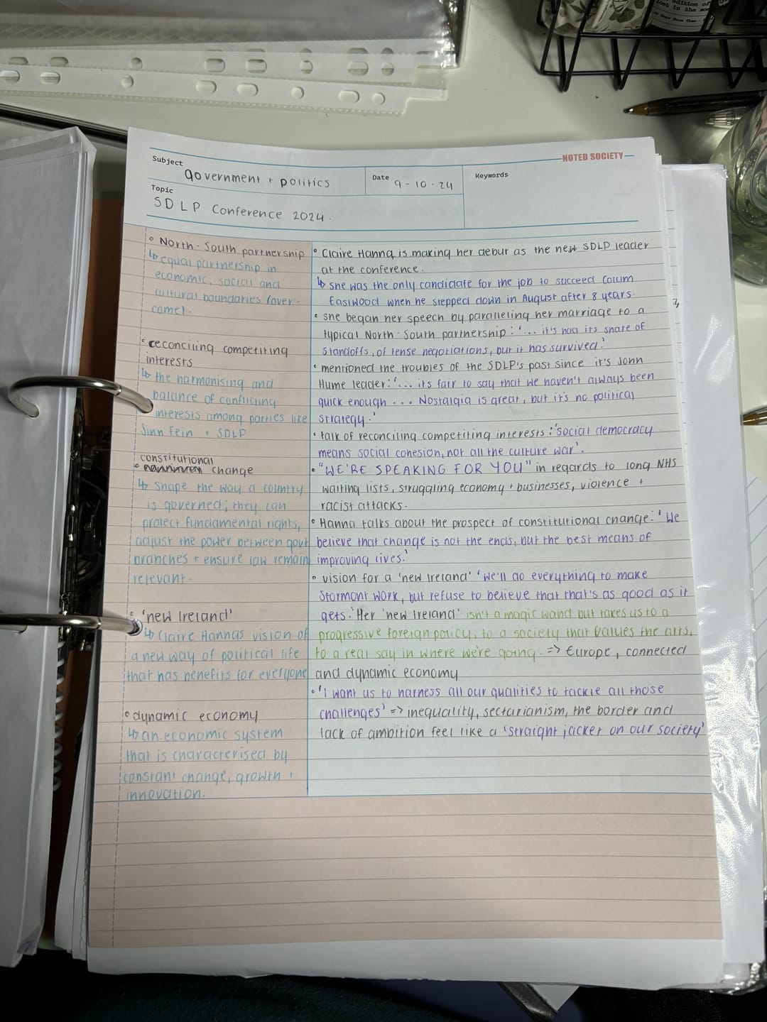 Customer photo review of Cornell Notes Notepad