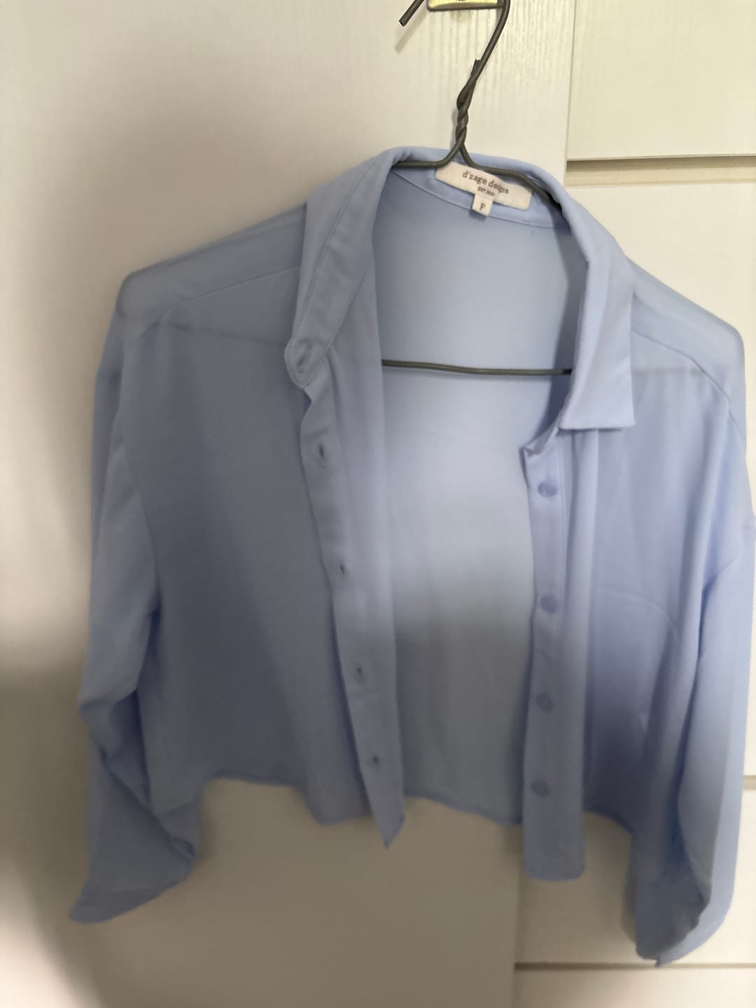 Customer photo review of Lucienne Cropped Chiffon Shirt