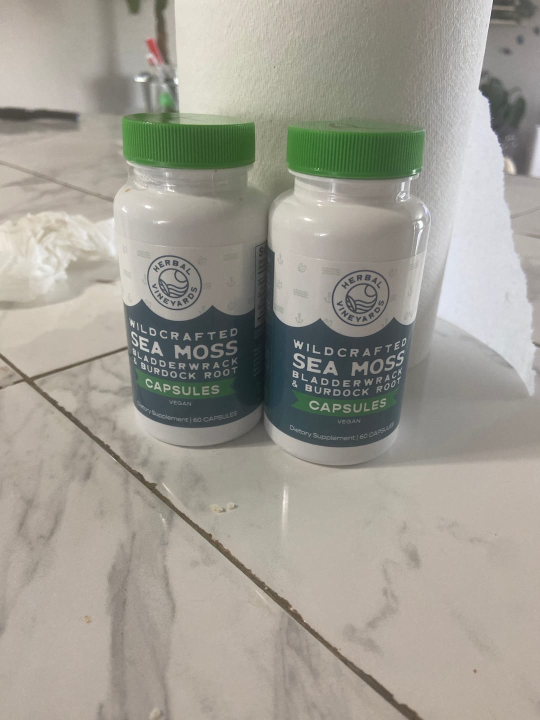 Customer photo review of ORGANIC SEA MOSS, BLADDERWRACK & BURDOCK ROOT VEGETABLE CAPSULES (1500 MG) - 60 Capsules