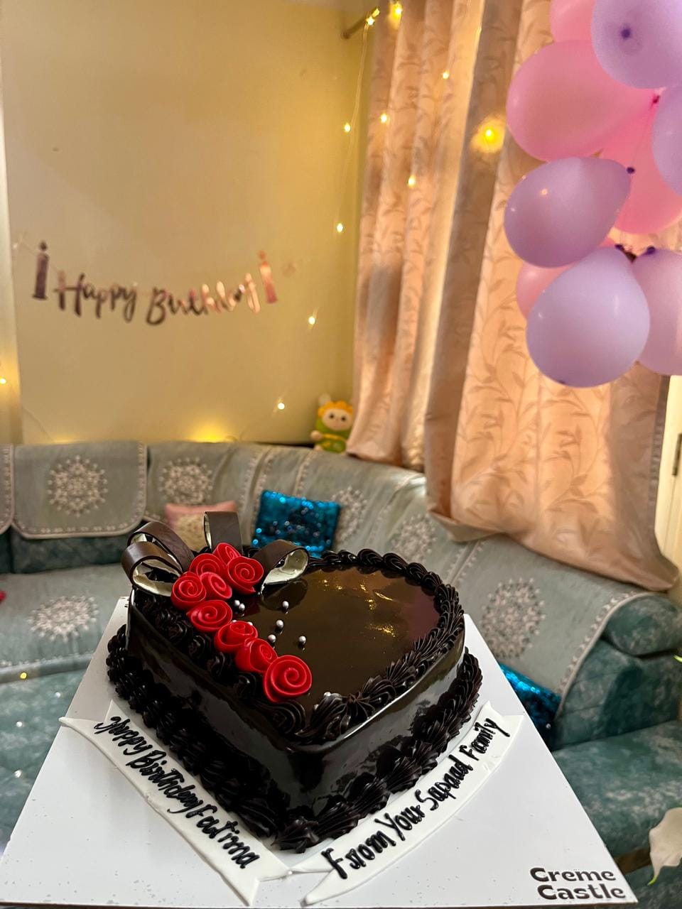 Customer photo review of Roses on Chocolate Heart