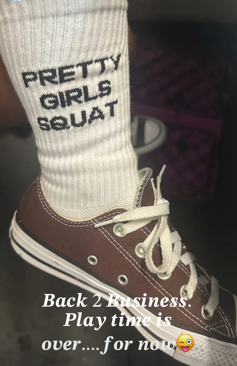Customer photo review of Pretty Girls Squat - Women's Crew Workout Socks