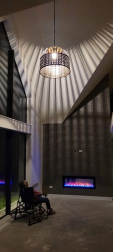 Customer photo review of Vardo - faux Grasscloth Wallpaper - Charcoal- Discontinuing