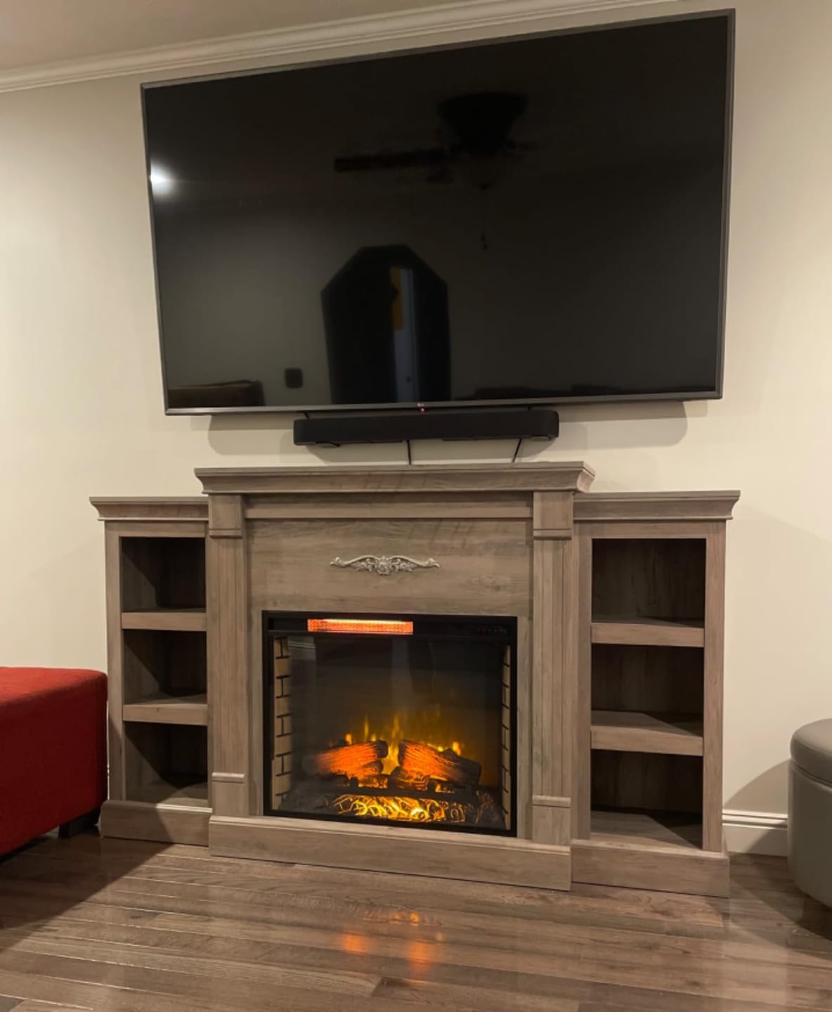 Customer photo review of Lenore 70" Fireplace TV Stand