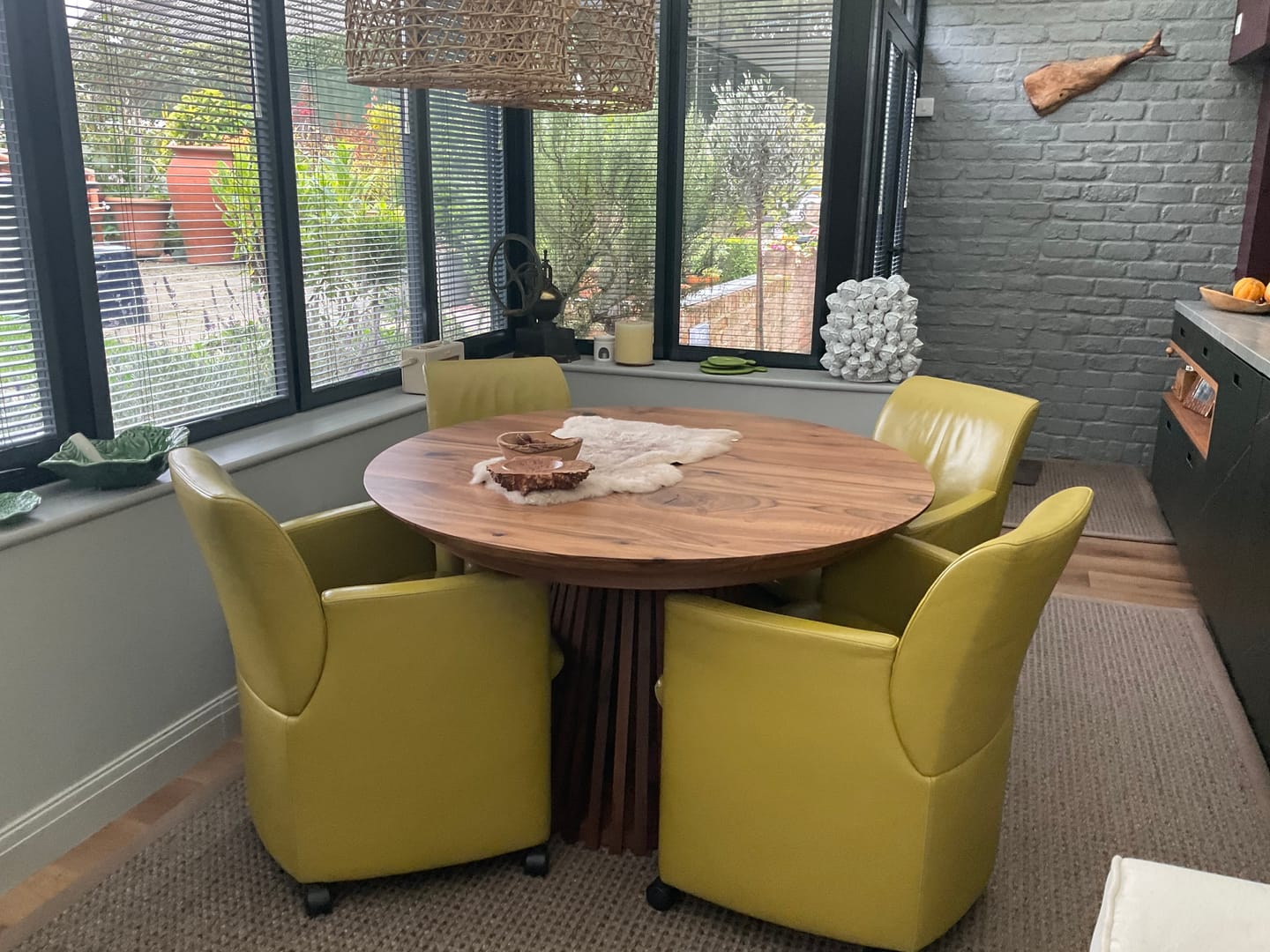 Customer photo review of Vivien Extendable Round Dining Table in Darker Walnut