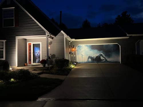Customer photo review of The Ring Horror Movie Garage Door Cover Banner Backdrop
