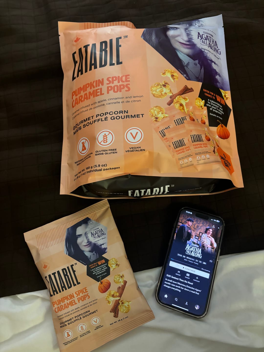 Customer photo review of Pumpkin Spice Caramel Popcorn - Limited Edition inspired by Marvel Television's "Agatha All Along"